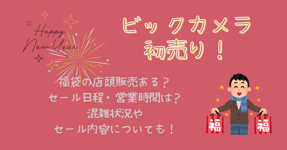 ビックカメラ　初売り　福袋　店頭販売　セール日程　営業時間　開店時間　何時から　混雑状況　行列　セール内容