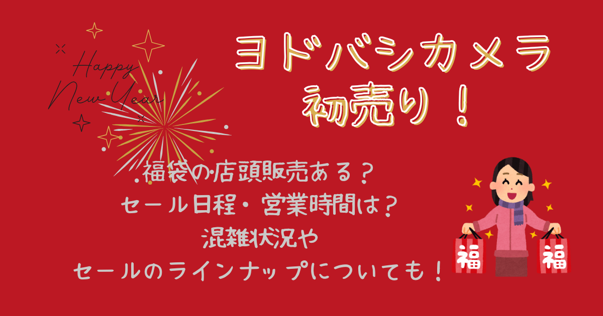 ヨドバシカメラ　初売り　福袋の店頭販売　セール日程　営業時間　開店時間　混雑状況　行列　セール品　ラインナップ　夢のお年玉箱