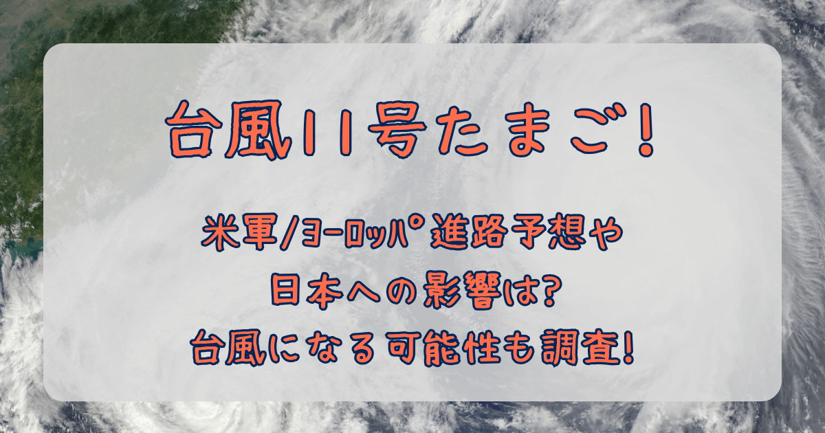 台風11号　2025　たまご　進路予想　米軍　ヨーロッパ　JTWC　ヨーロッパ中期予報センター　Windy　台風になる可能性　日本への影響　最新　