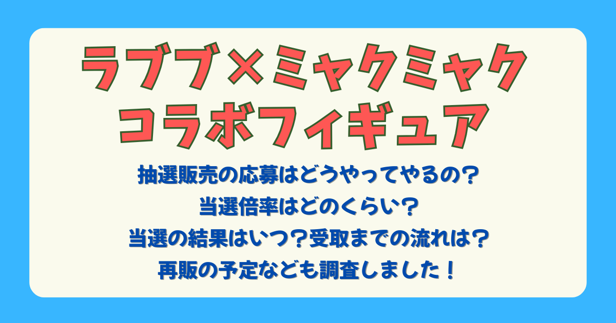 ラブブ　ミャクミャク　コラボ　グッズ　フィギュア　値段　発売日　販売期間　いつから　いつまで　倍率　当選　落選　抽選　応募方法　結果　いつ　LINE　受け取り方法　どこで打ってる　再販　再入荷　売り切れ
