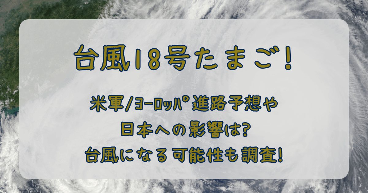 台風18号　2025　たまご　米軍　ヨーロッパ中期予報センター　ヨーロッパ　最新　進路予想　日本への影響　台風になる確率　可能性　雨量　大雨　強風　被害